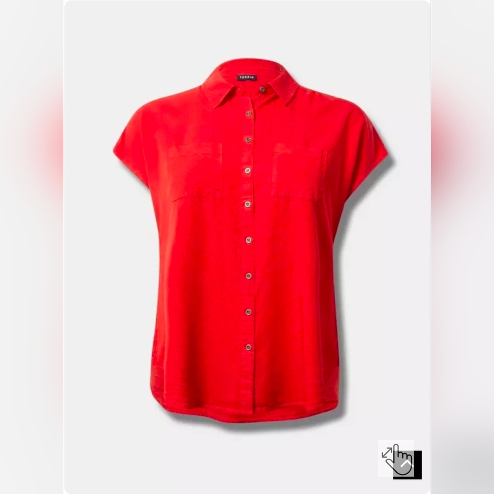 Torrid Women's Red Button-Down Shirt